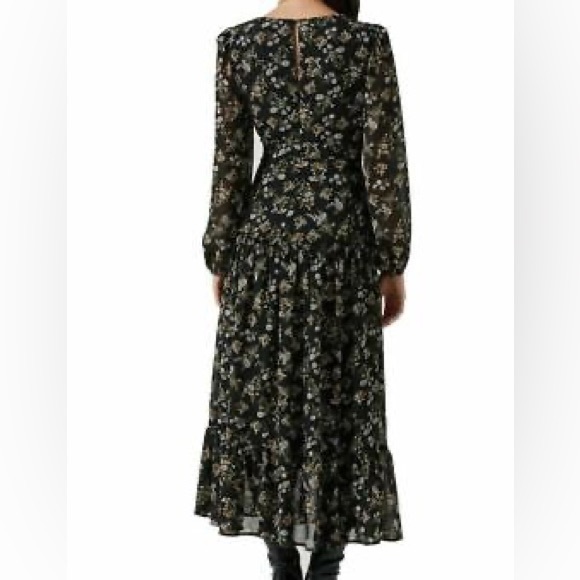ASTR the label Floral Black Midi dress with slit and balloon sleeves - Picture 3 of 6